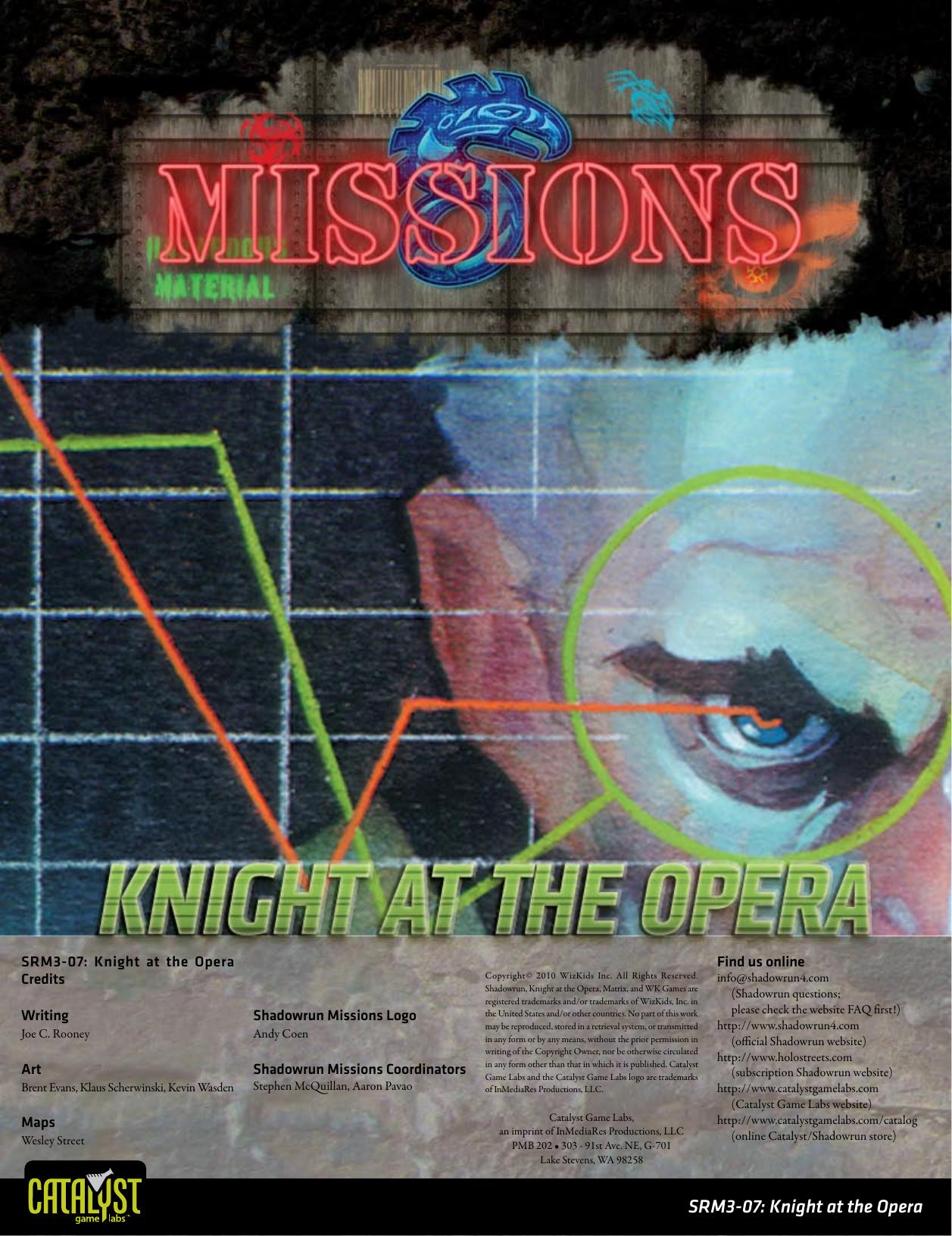 Shadowrun Missions: Knight at the Opera