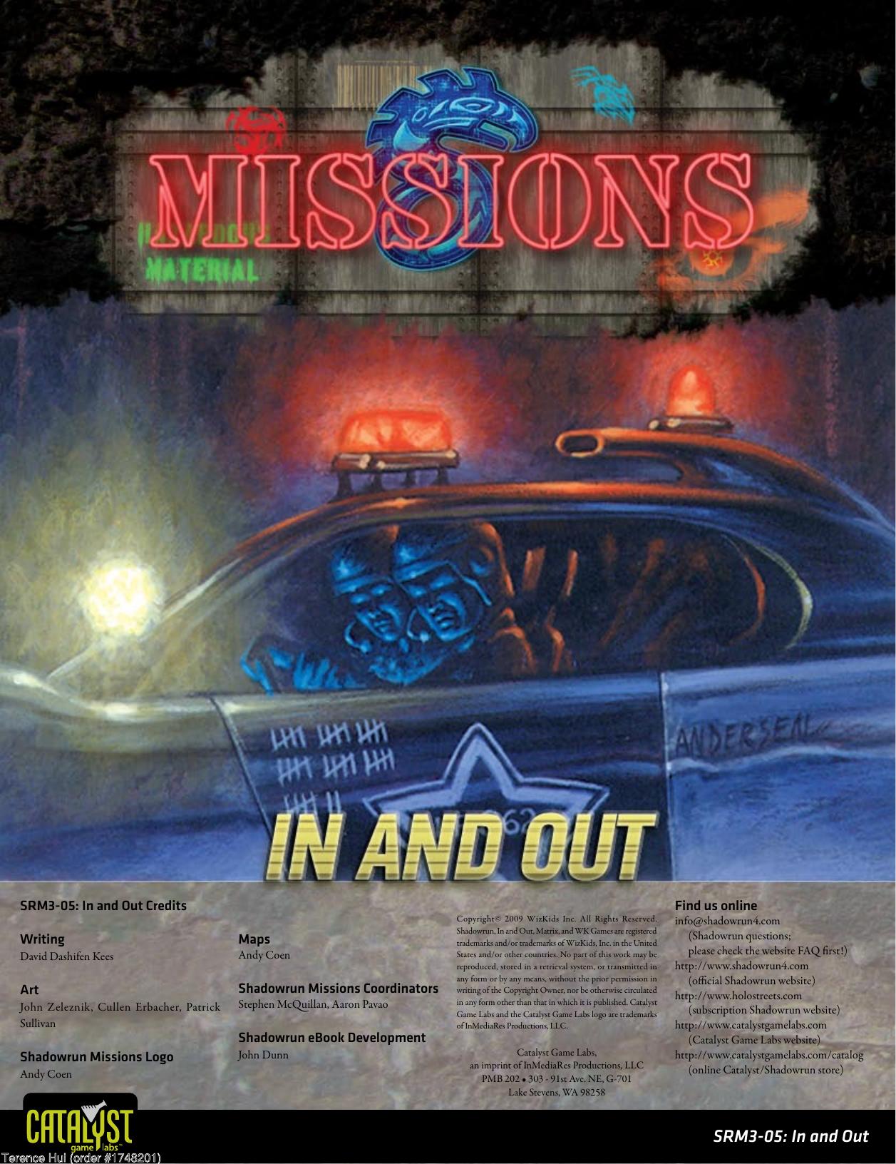 Shadowrun Missions 3-05: In-and-Out