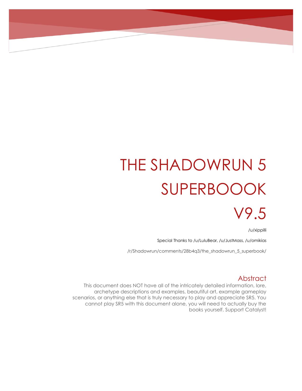 The Shadowrun 5 superboook