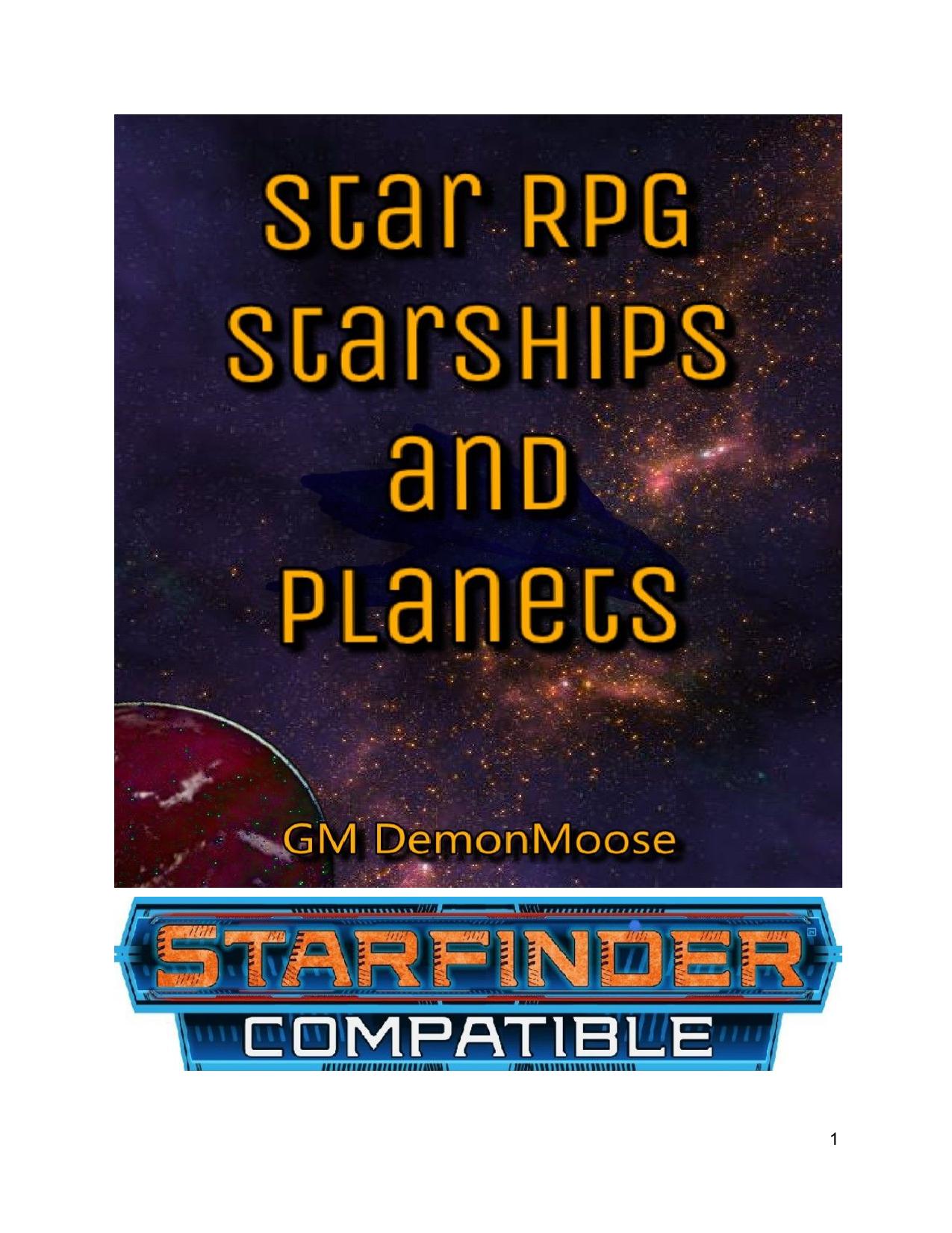 Star RPG Starships & Planets