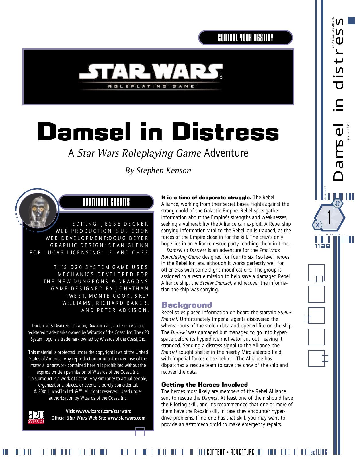 Damsel in Distress: A Star Wars RPG Adventure