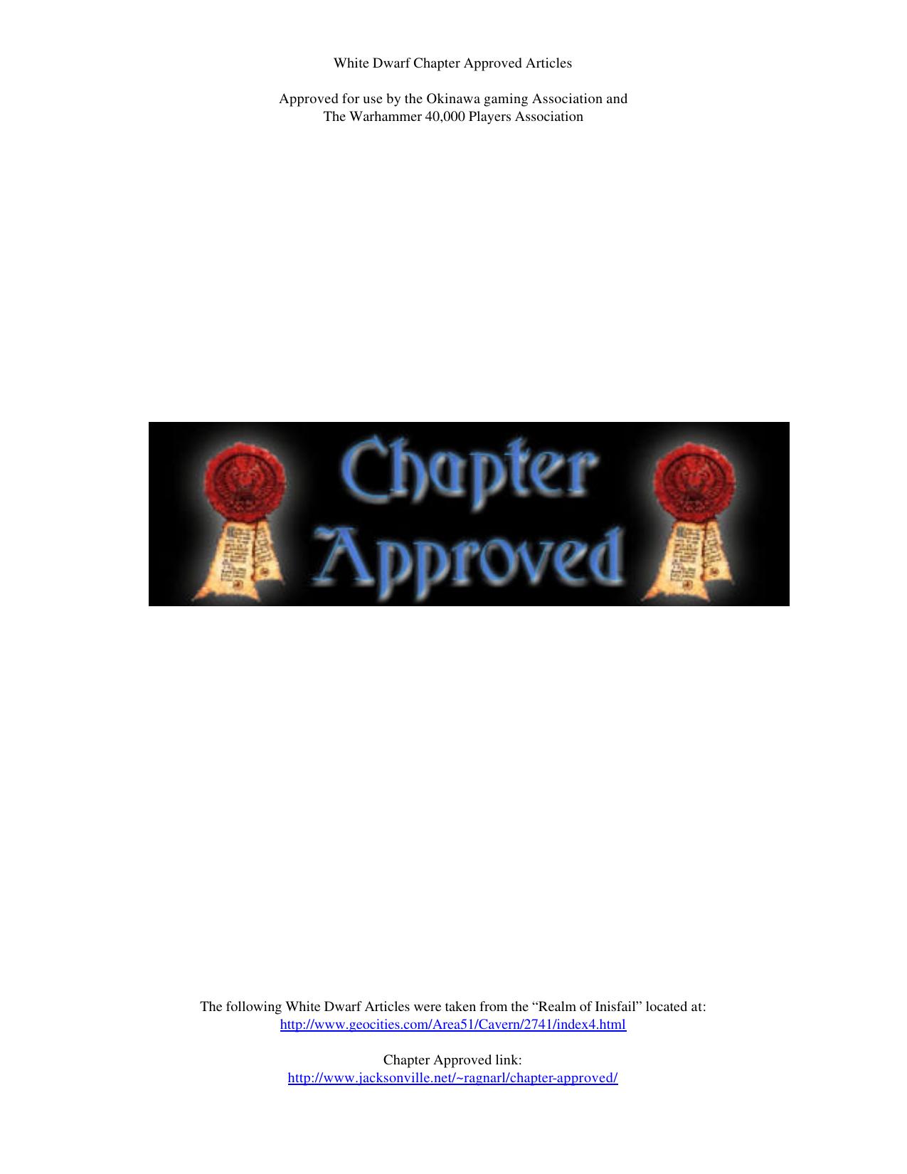 Chapter Approved