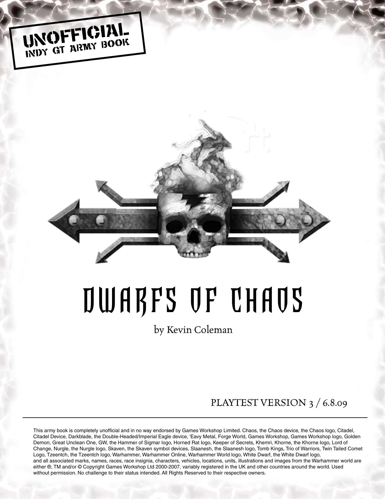 Dwarfs of Chaos (playtest version 3)