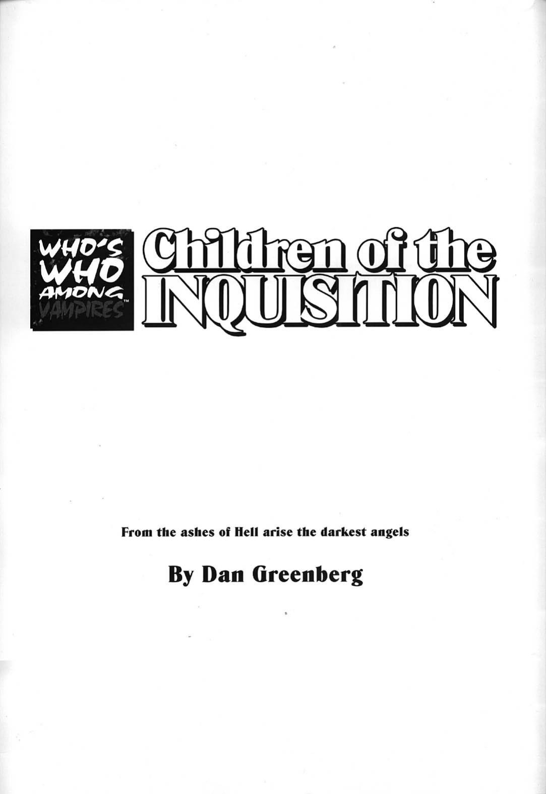 Who's Who Among Vampires - Children of the Inquisition