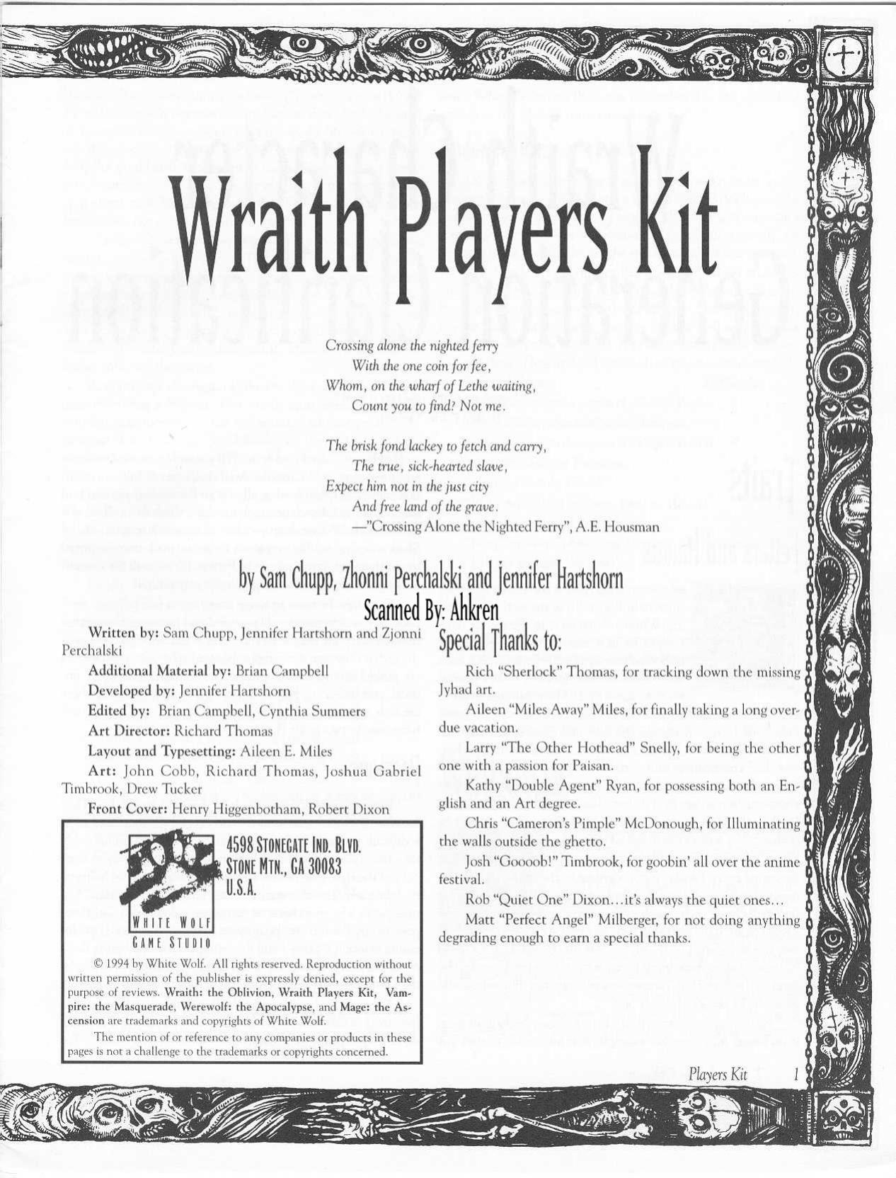 Wraith Players Kit