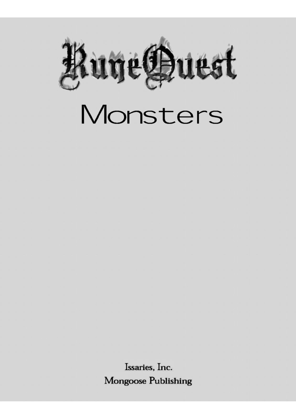 Runequest Mosnters