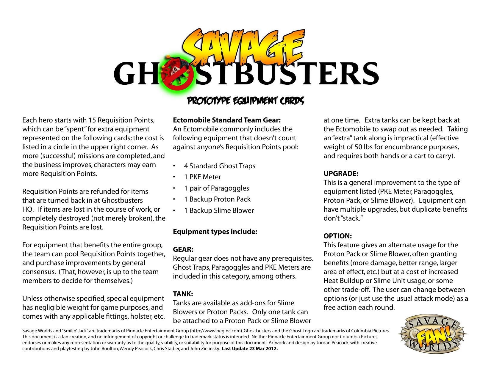 Savage Worlds - Ghostbusters