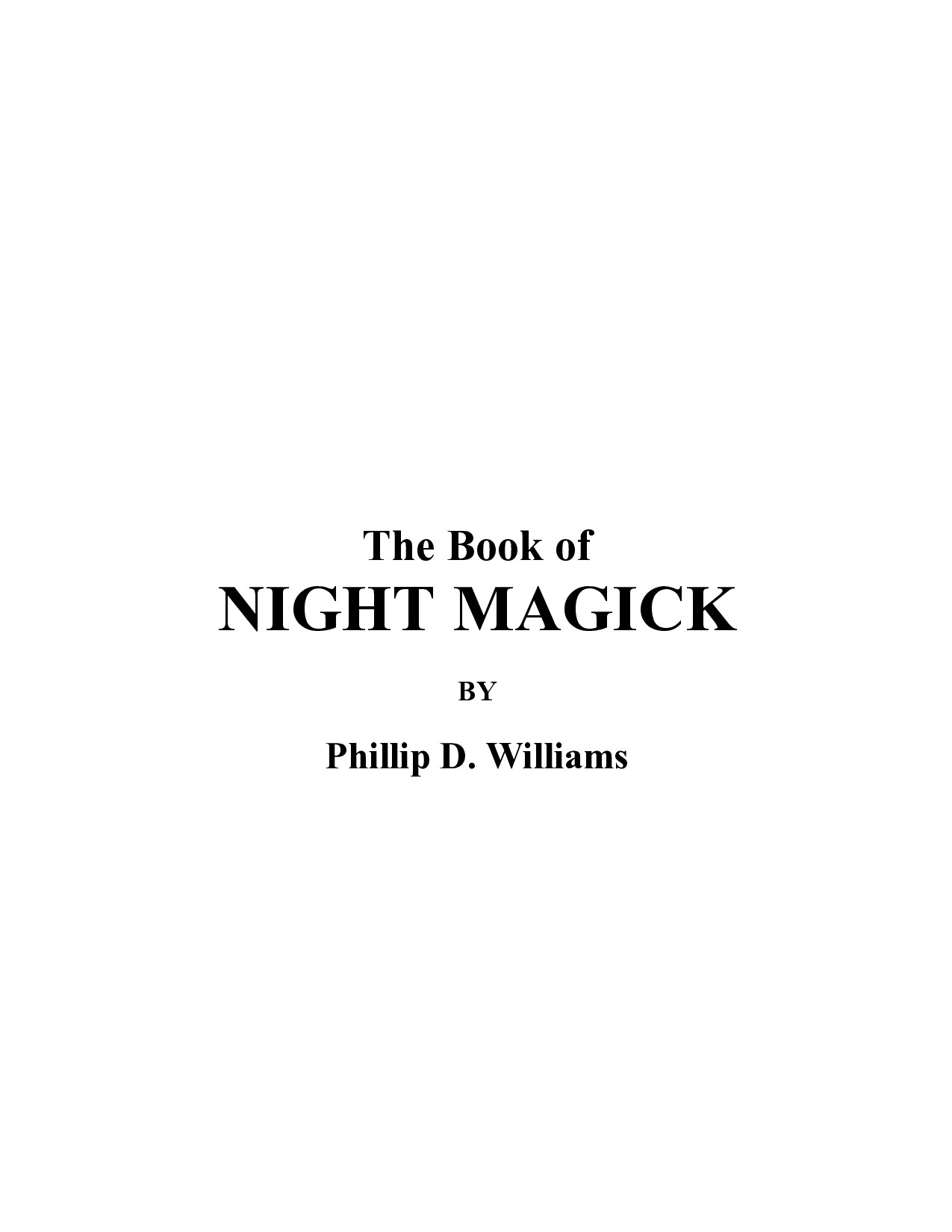 The Book of Night Magick