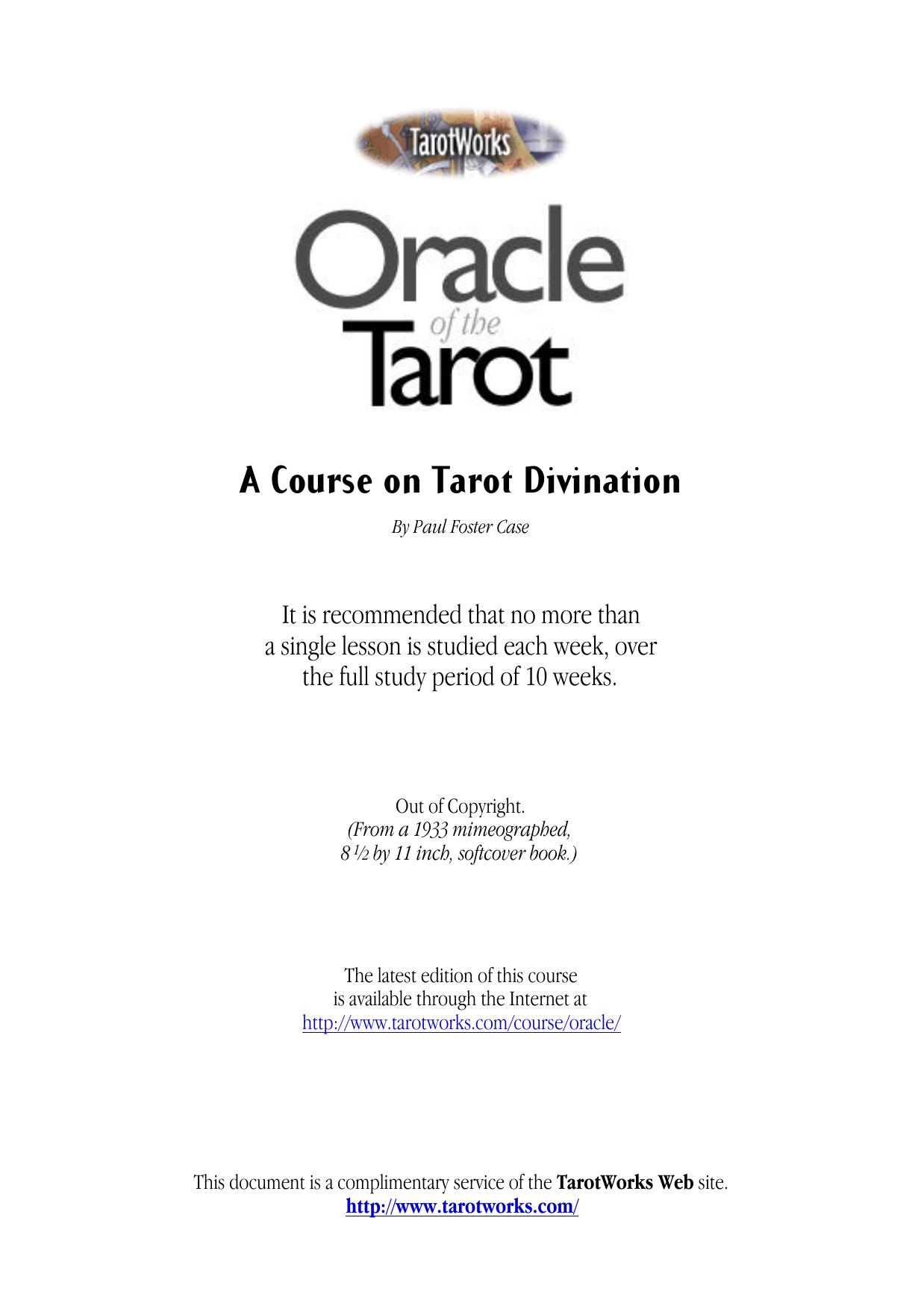 The Oracle of the Tarot