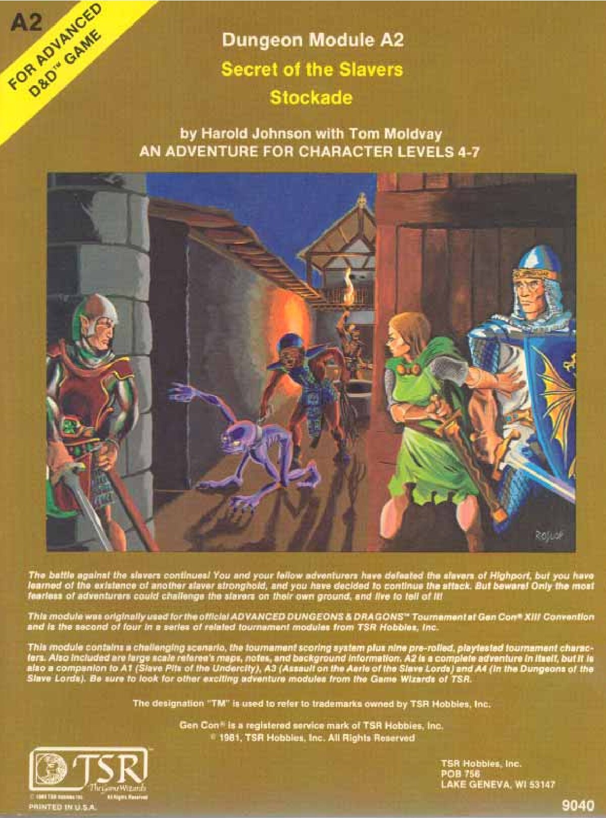 AD&D 1st Ed - TSR9040 - Secret Of The Slavers Stockade (A2)