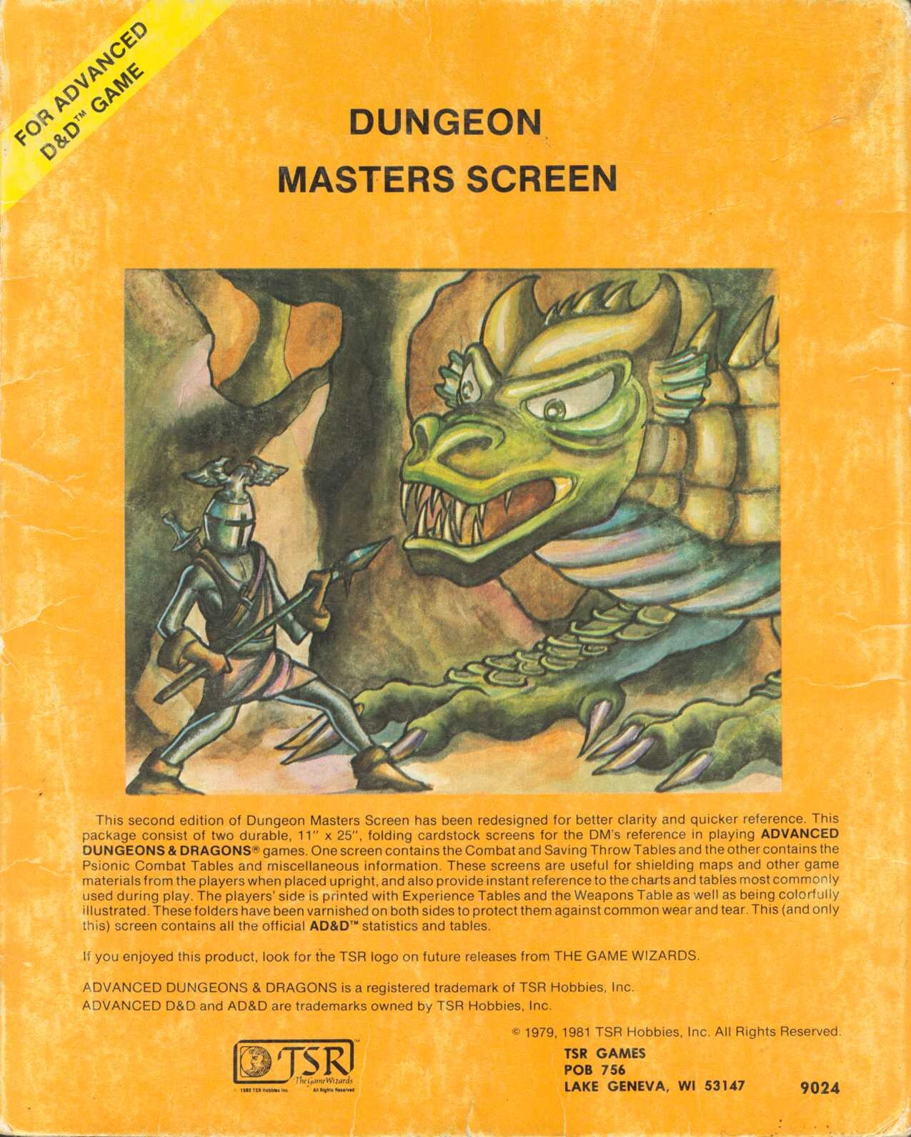 AD&D 1st Ed - TSR9024 - Dungeon Master's Screen
