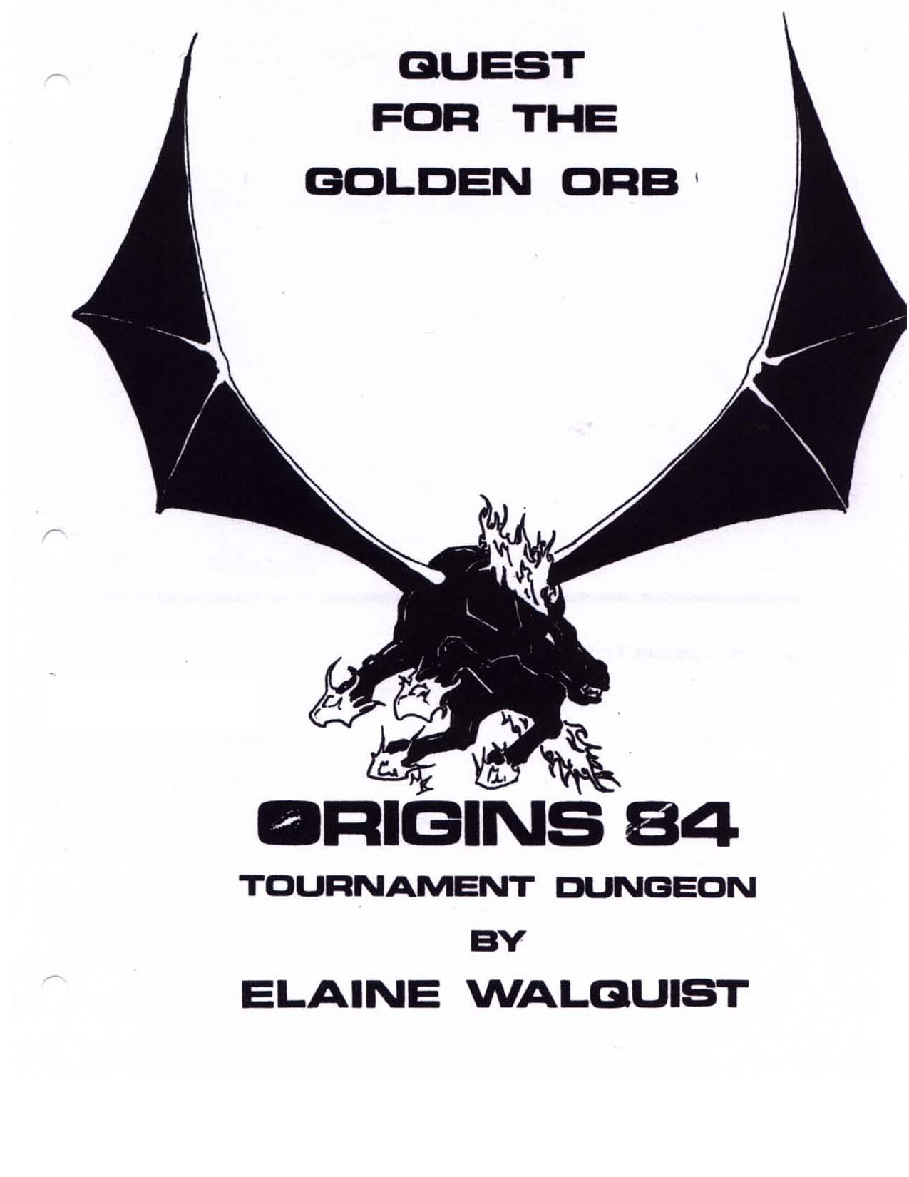 Quest for the Golden Orb - Origins 1984 Adventure