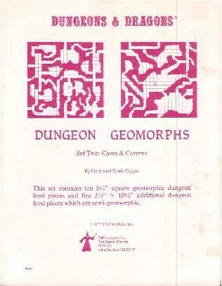 TSR 9005 Dungeon Geomorphs Set Two Caves and Caverns