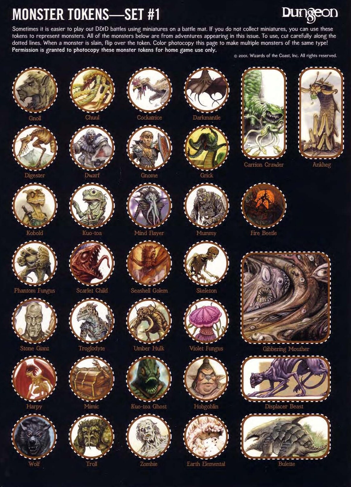 Monster Tokens. Collection