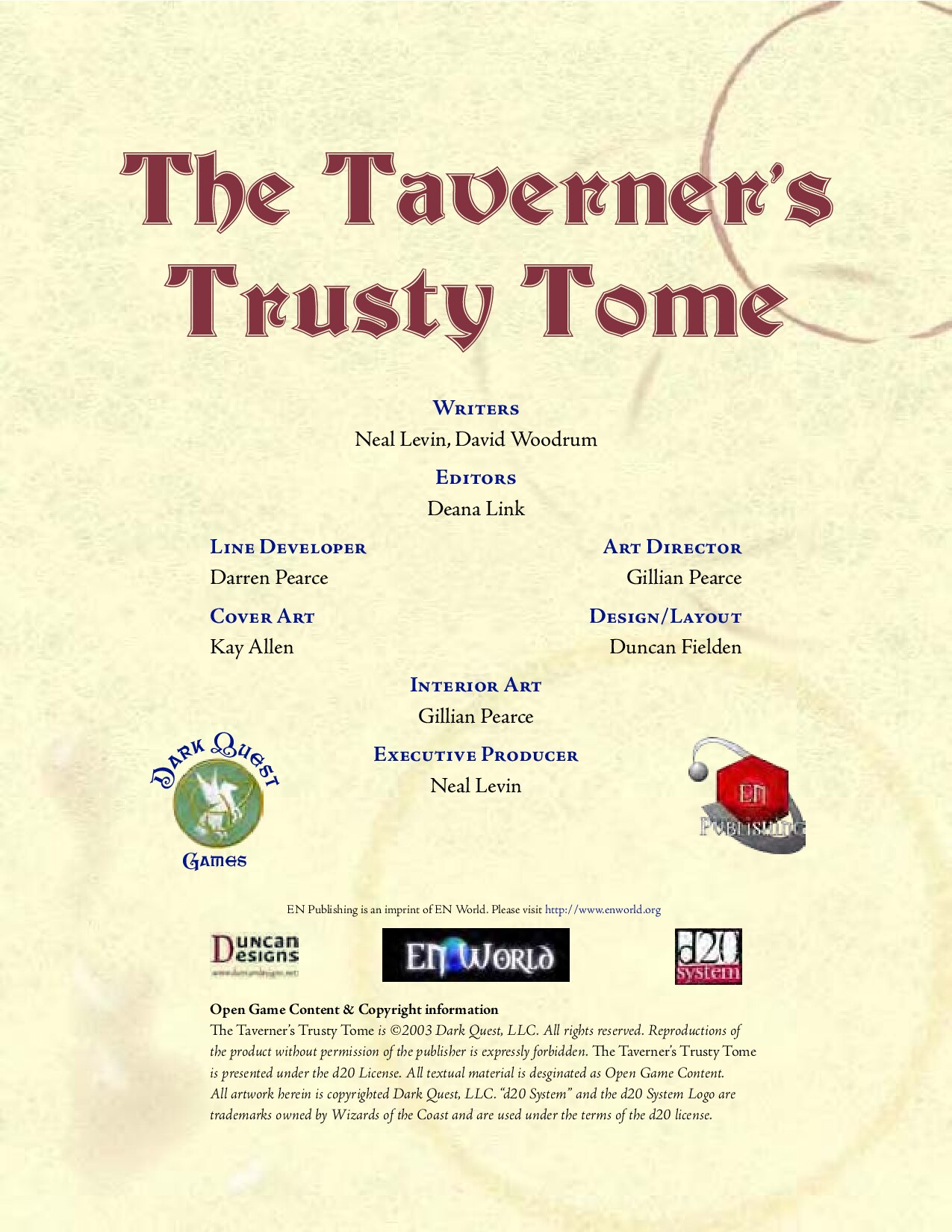 The Taverner's Trusty Tome