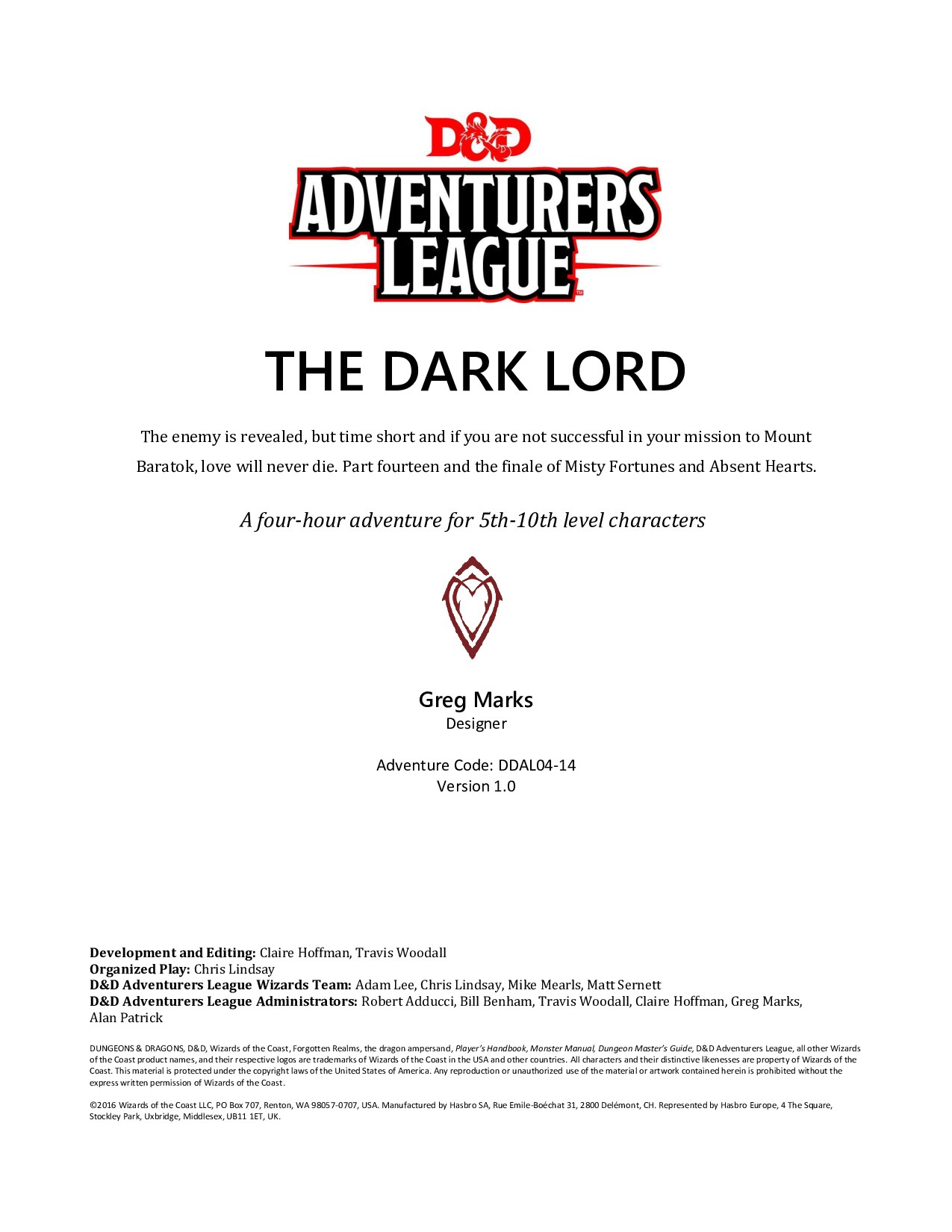 DDAL4-14 The Darklord