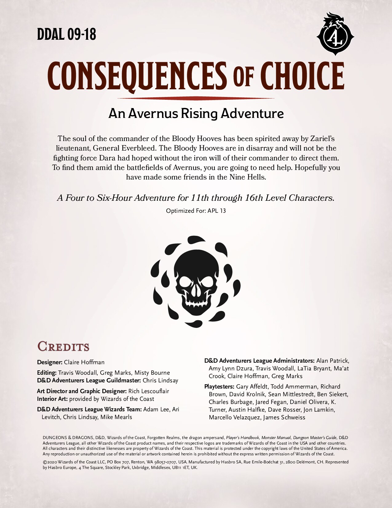 DDAL09-18 - Consequences of Choice