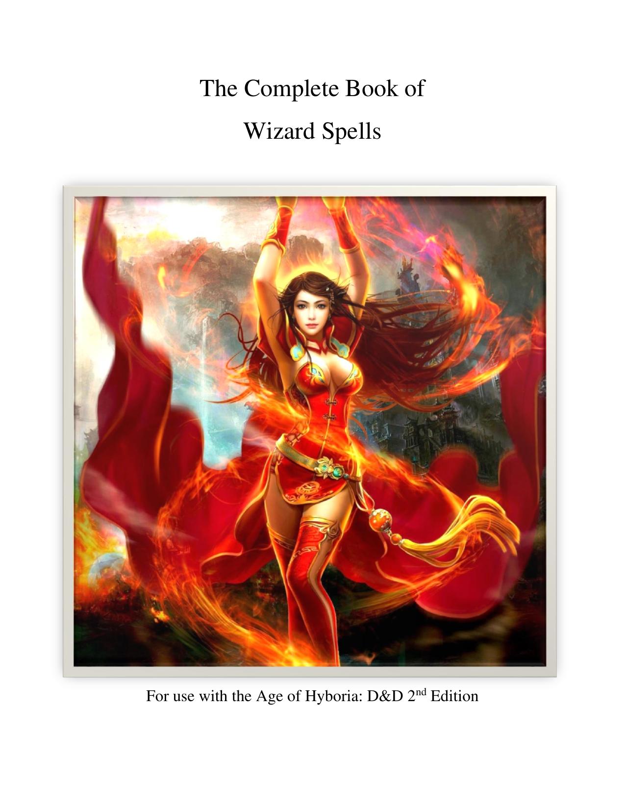 Wizard Spells for Age of Hyboria (AD&D 2e)