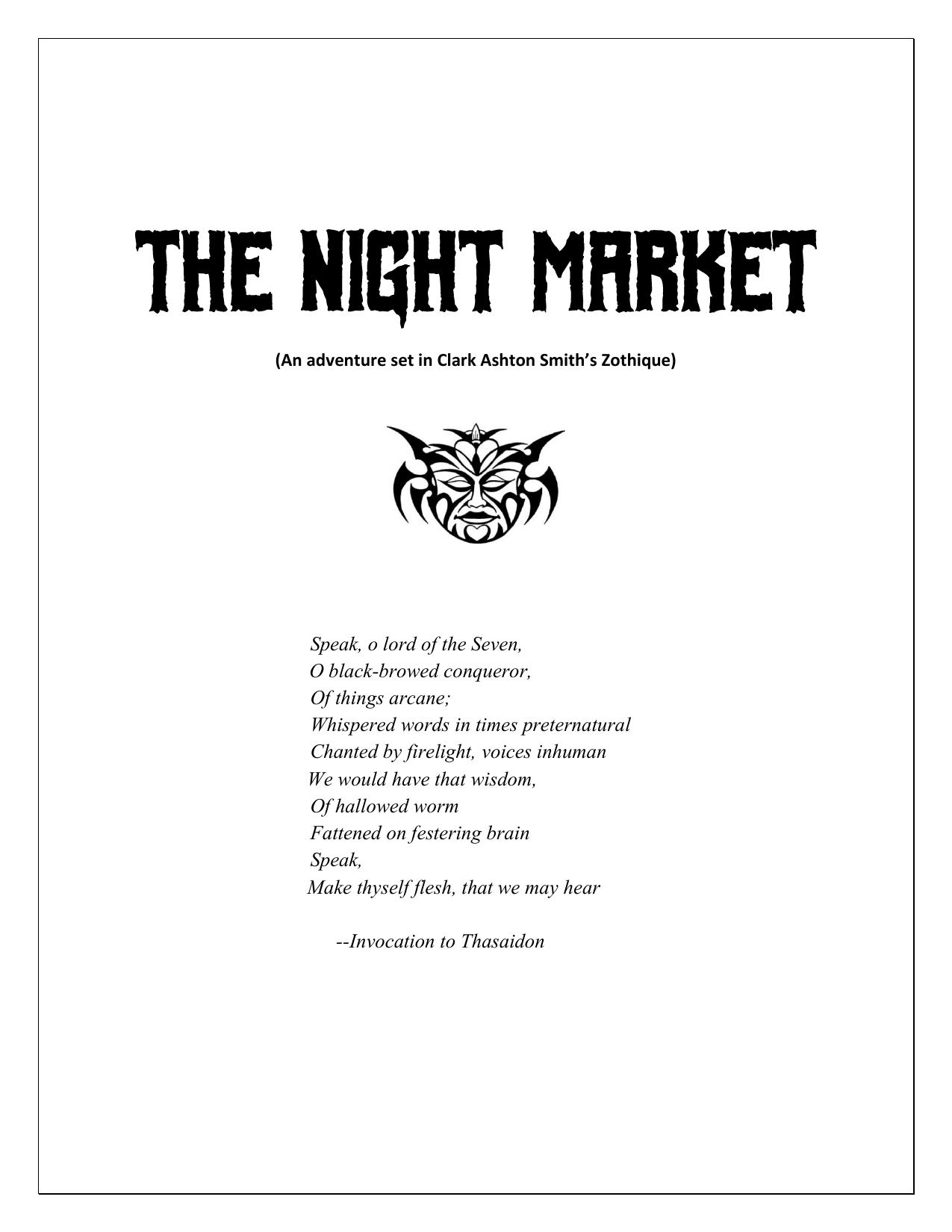 The Night Market Zothique (BoL)