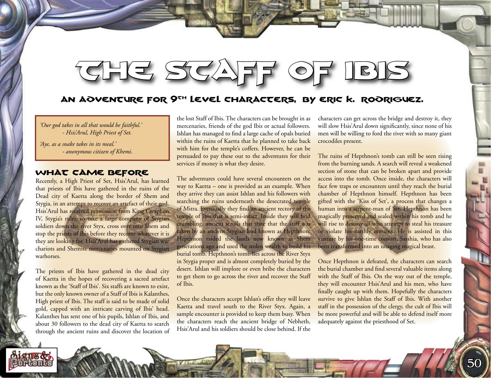 Conan D20 The Staff of Ibis