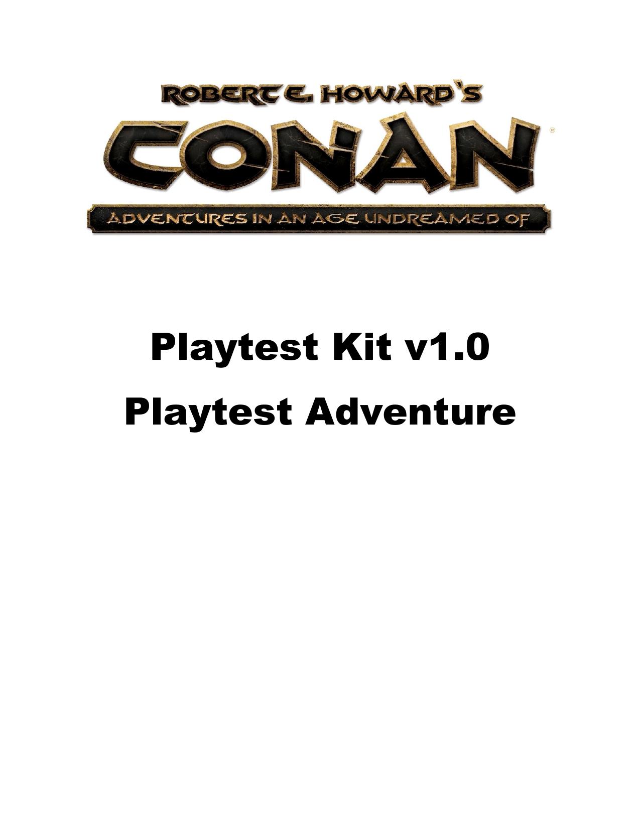 Conan Modiphius Playtest Kit v1.0 Playtest Adventure The Red Pit