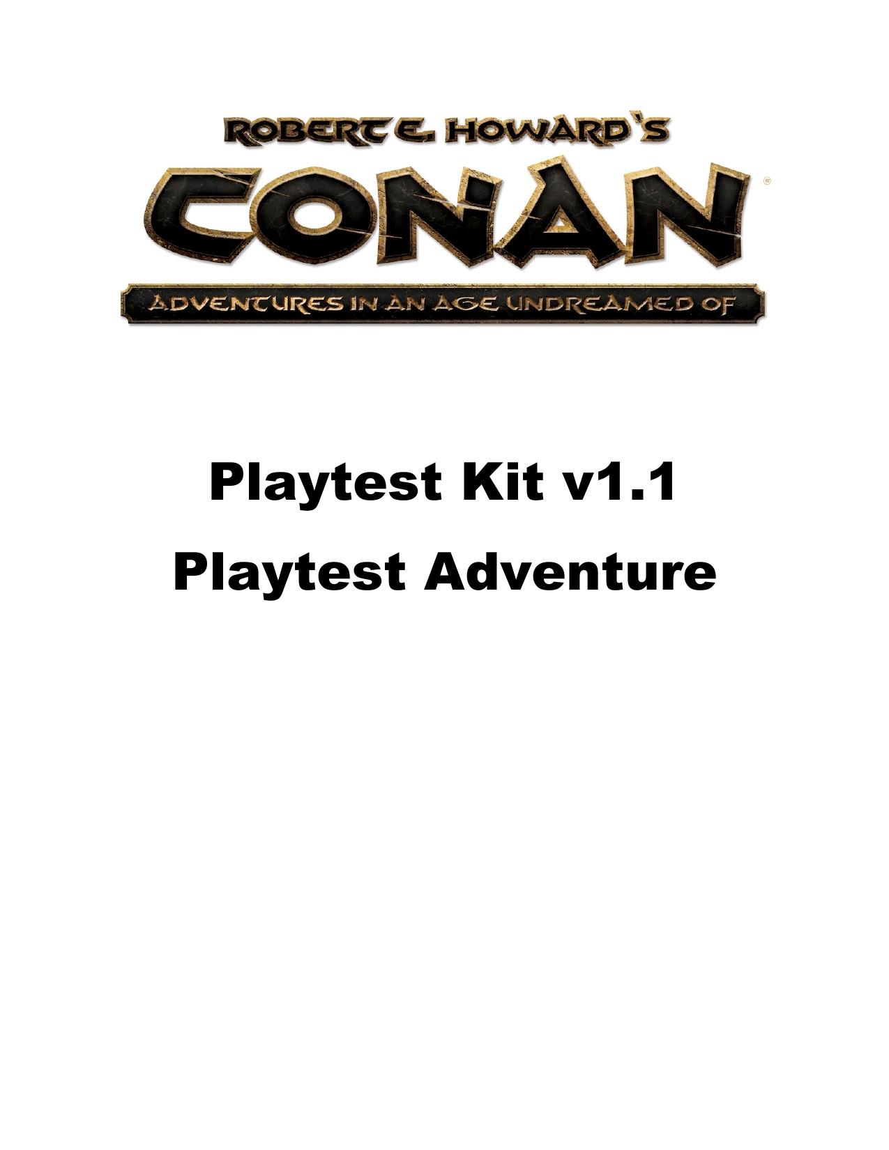 Conan Modiphius Playtest Kit v1.1 Playtest Adventure The Red Pit