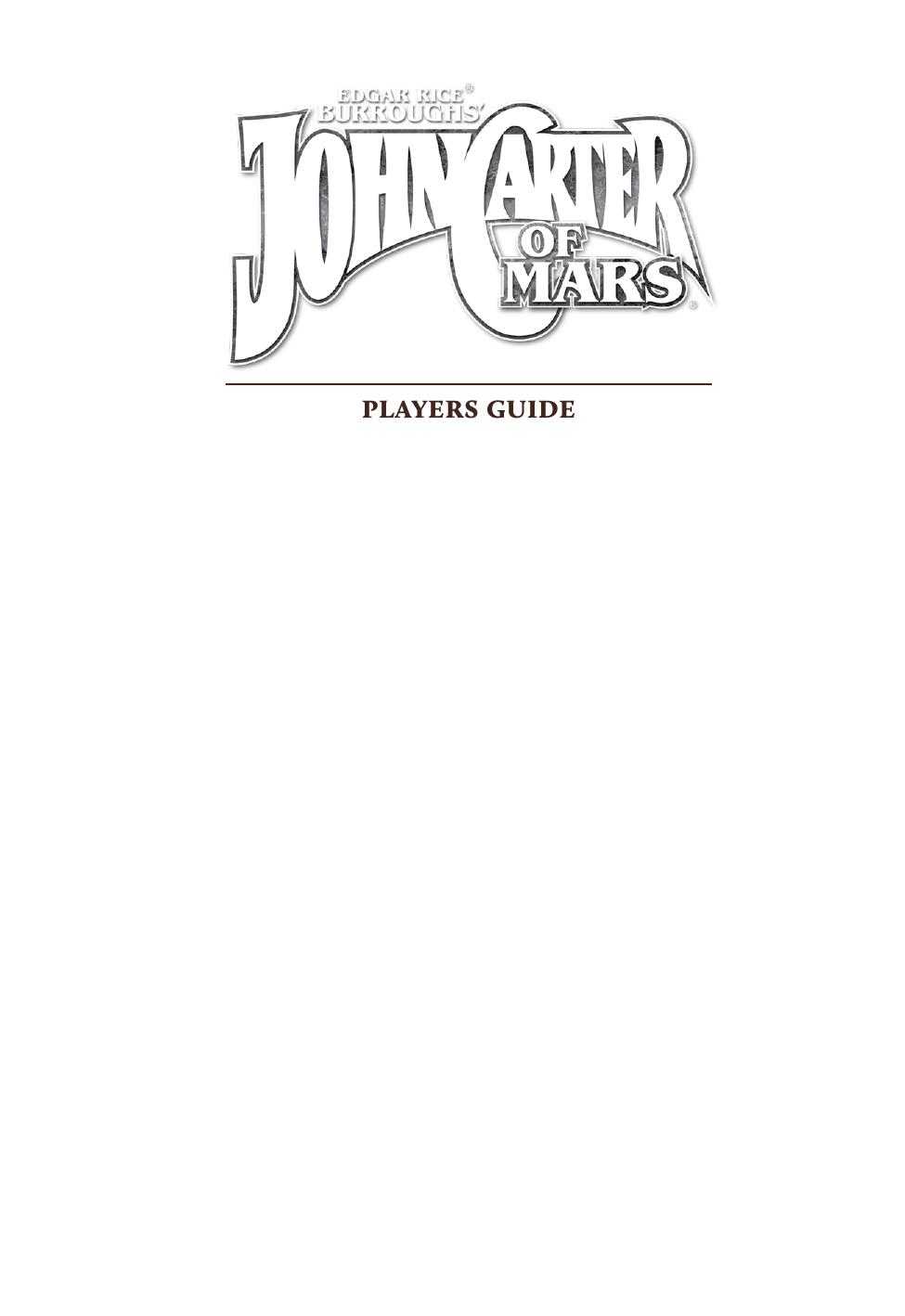 John Carter of Mars Players Guide bw