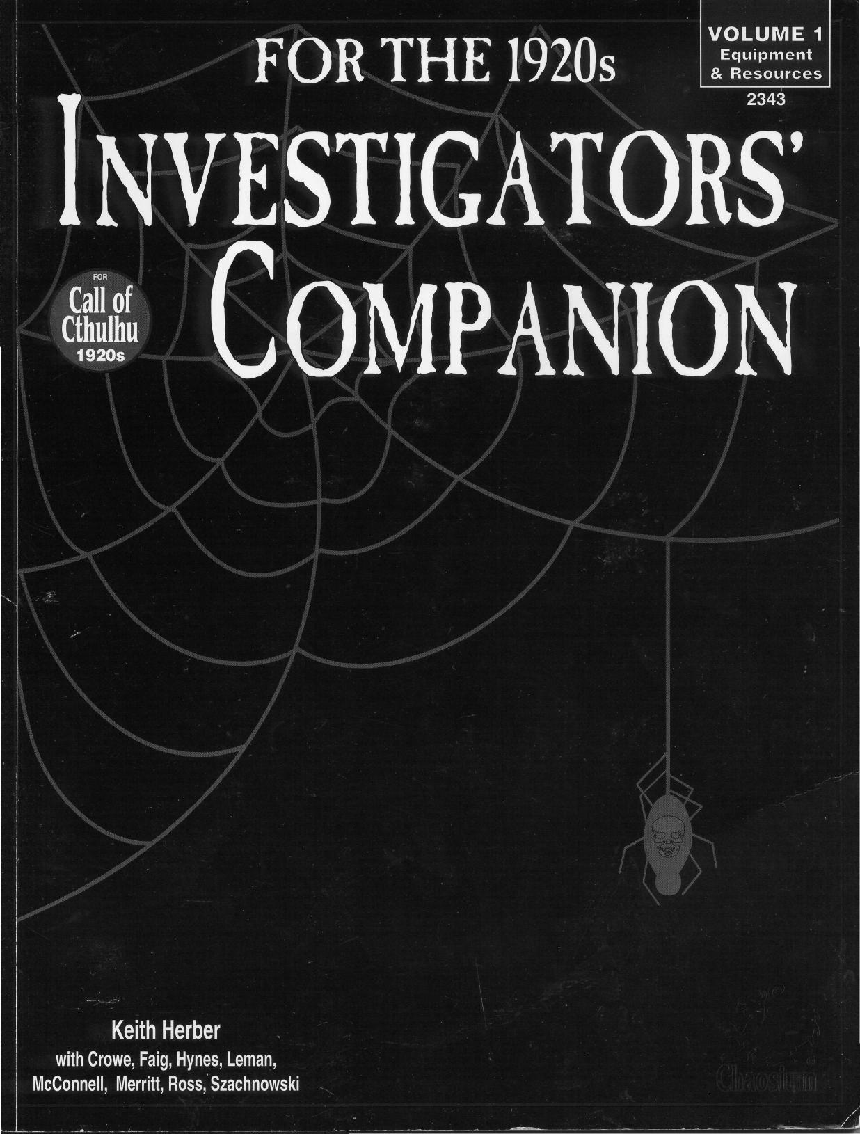 CoC 1920s Investigators' Companion Volume 1