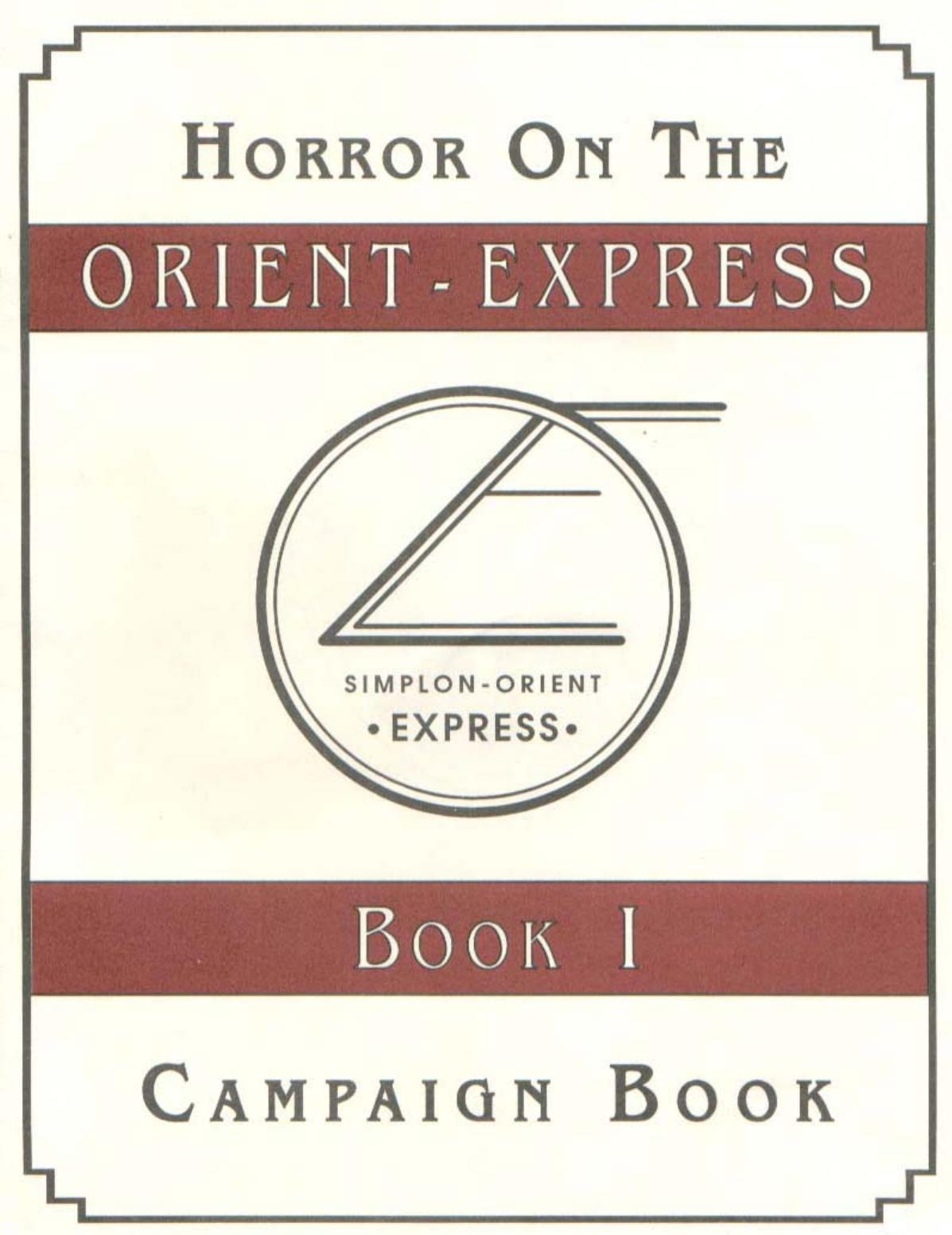 CoC Horror on the Orient Express Book 1