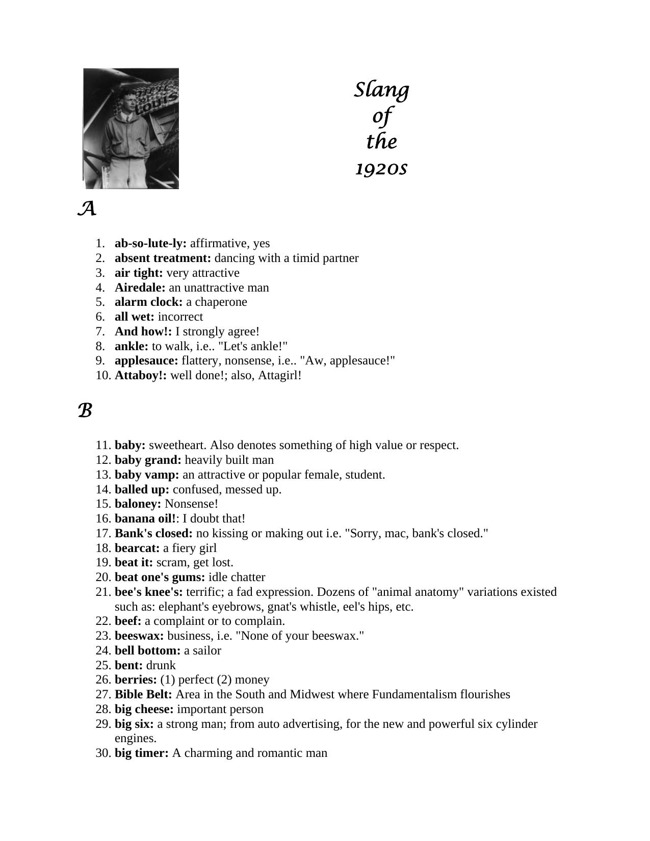 Slang of the 1920s