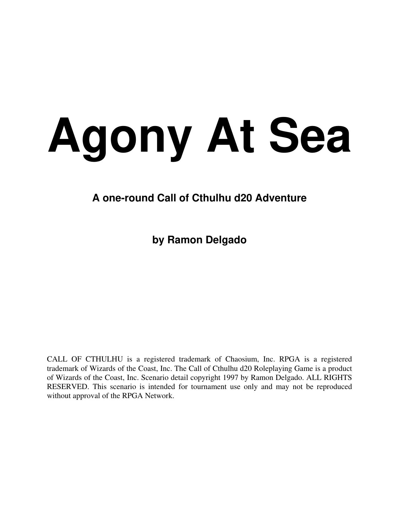 Agony At Sea