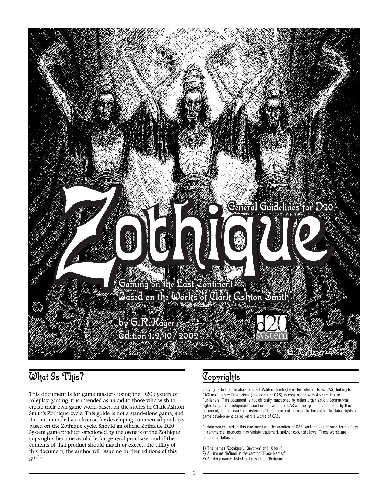 Zothique D20 Guide