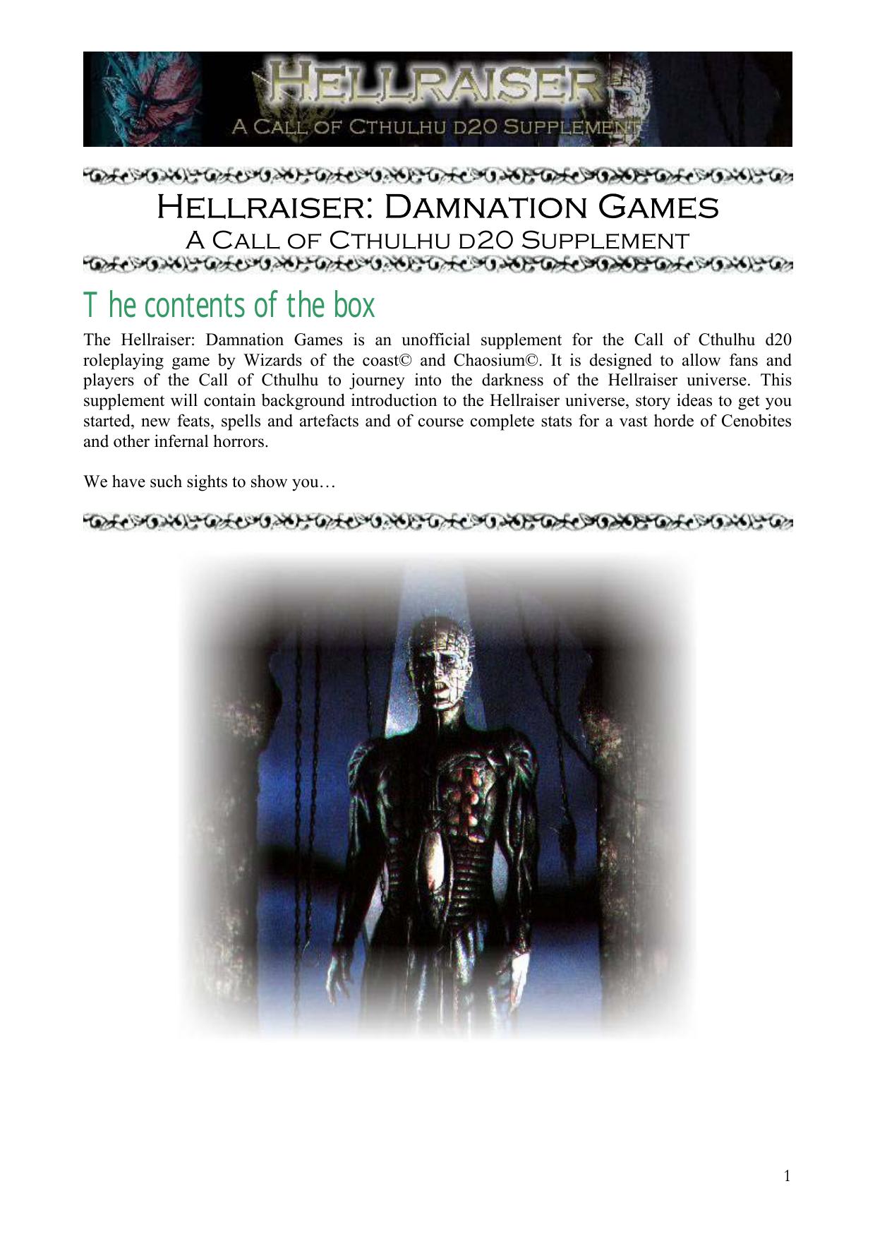 Hellraiser: Damnation Games