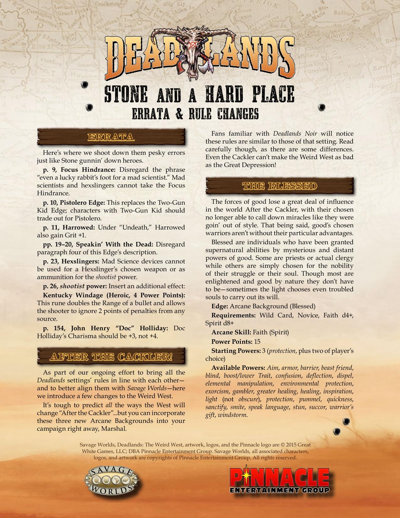 Deadlands Reloaded - 1881 - Stone and a Hard Place