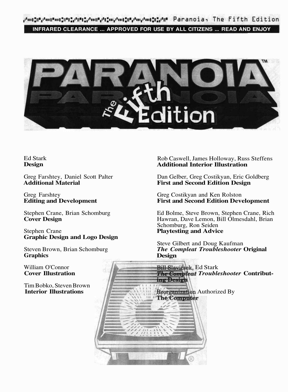 Paranoia - 5th Edition